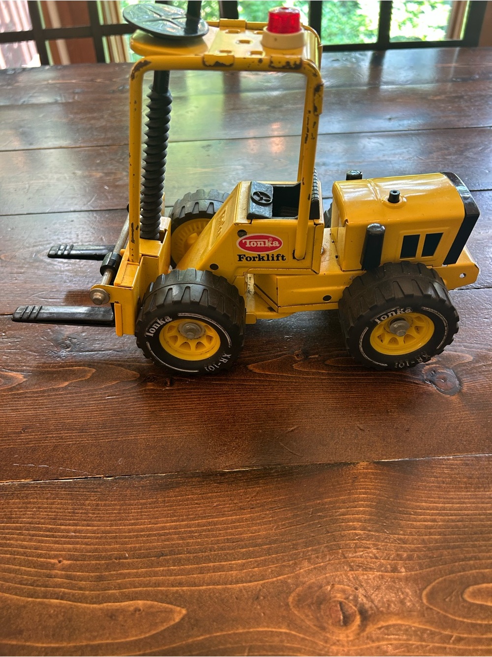 Vintage Tonka XR-101 Yellow Pressed Steel Forklift